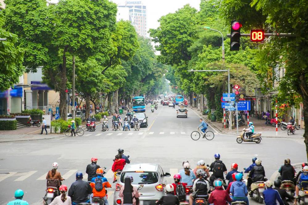 
1 góc đường phố Hà Nội khi nhìn từ trên cao.