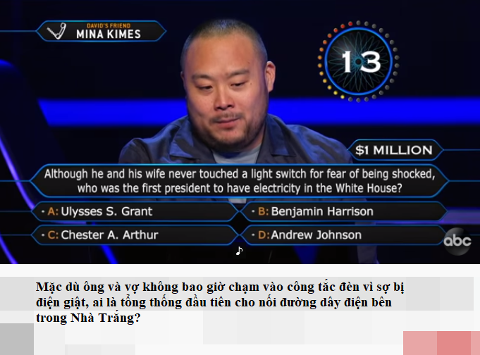  
Câu hỏi cuối cùng mà đầu bếp David Chang nhận được từ chương trình (Ảnh cắt từ clip)