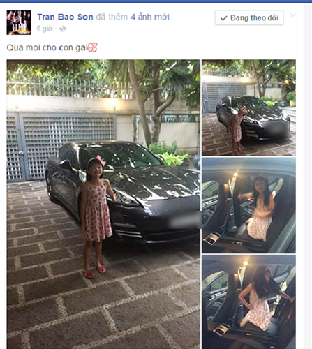  
Trần Bảo Sơn chia sẻ việc mua siêu xe tặng con gái. (Ảnh chụp màn hình)
