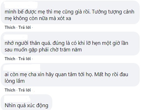  
Nhiều người chia sẻ về việc nên quan tâm đến những người thân của mình. (Ảnh: Chụp màn hình)