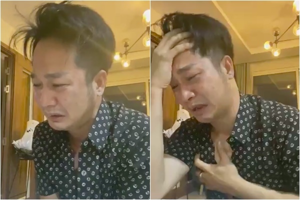  
Quách Tuấn Du khóc vật vã trong livestream (Ảnh: Chụp màn hình)
