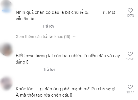  
Một số bình luận của cư dân mạng về chú rể trong đoạn clip kể trên. (Ảnh: Chụp màn hình)