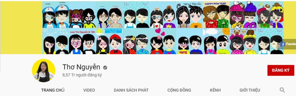 
Kênh YouTube của Thơ Nguyễn hiện có 8,57 triệu người đăng ký. (Ảnh chụp màn hình)