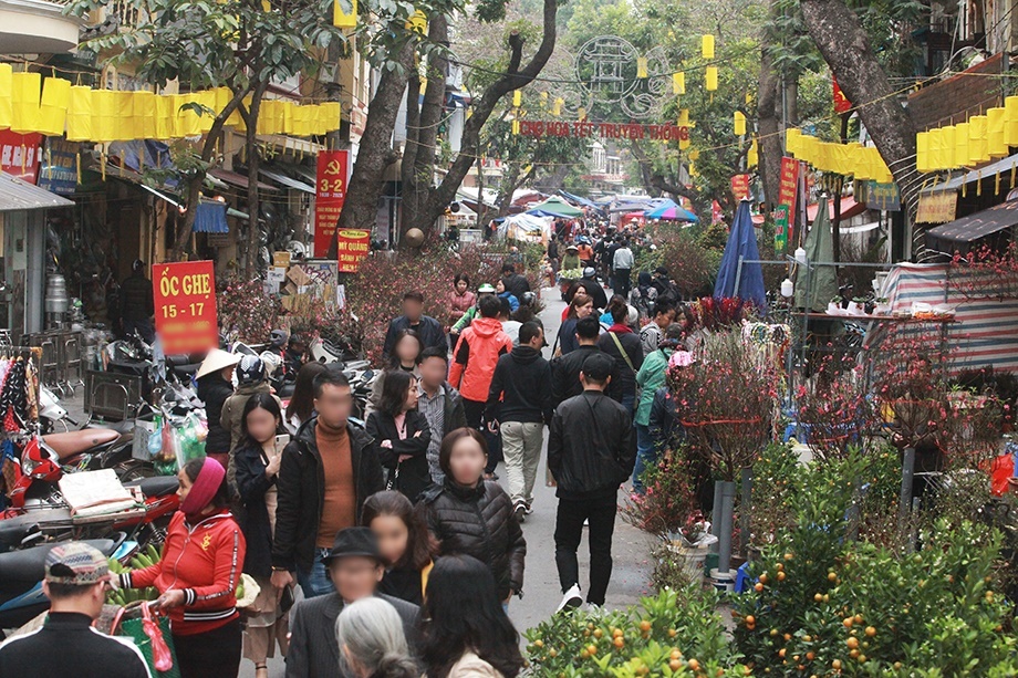  
Một khu vực chợ hoa ngày Tết tại Hà Nội (Ảnh: 24h)