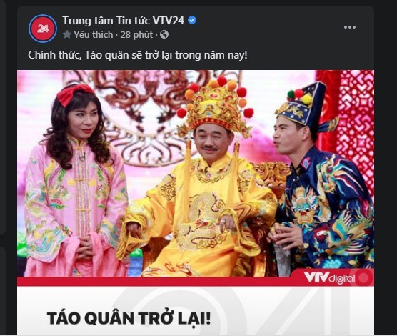  
VTV xác nhận Táo Quân trở lại (Ảnh: Facebook)