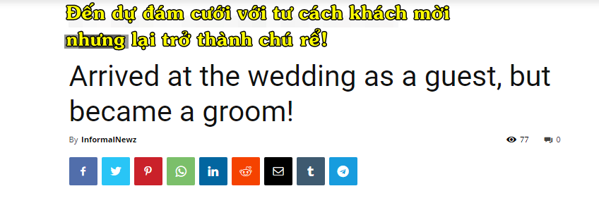  
Đám cưới này được nhiều báo nước ngoài đăng tải. (Ảnh: Chụp màn hình)