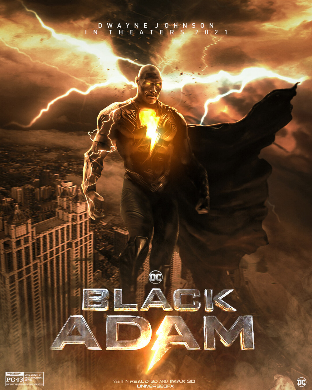  
Poster của Black Adam được công bố khiến nhiều người hâm mộ phấn khích. (Ảnh: Art Station)