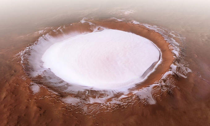  
Sao Hỏa tồn tại những hồ nước ngầm giống với hồ ngầm ở Nam Cực. (Ảnh: ESA)