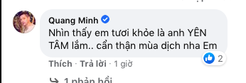  
Quang Minh đã gửi lời nhắn cho vợ cũ của mình ở phía dưới bài đăng