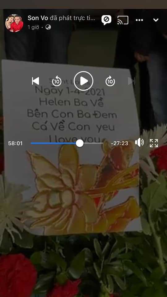  
Trong đám tang còn có tin nhắn anh hứa ngày 1/4/2021 sẽ về thăm con gái Helen (Ảnh chụp màn hình) - Tin sao Viet - Tin tuc sao Viet - Scandal sao Viet - Tin tuc cua Sao - Tin cua Sao