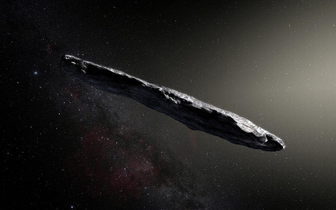  
Ảnh mô phỏng hình dạng của Oumuamua - vật thể lạ, được phát hiện vào năm 2017. (Ảnh: Reuters)