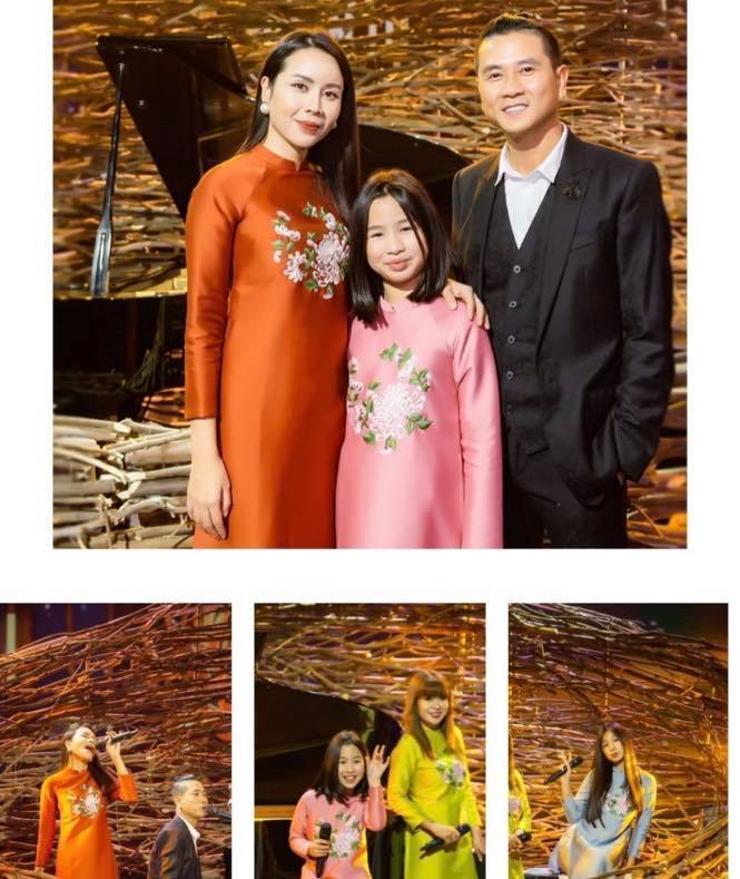 
Gia đình Hồ Hoài Anh - Lưu Hương Giang. (Ảnh: FBNV)