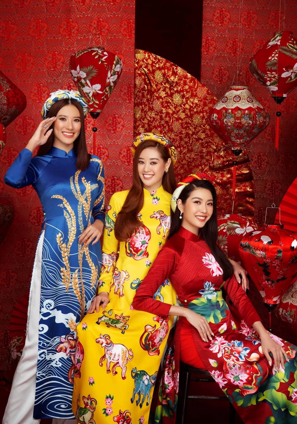  
Các người đẹp Hoa hậu Hoàn vũ Việt Nam rạng ngời trong bộ ảnh Tết Tân Sửu 2021 (Ảnh: NVCC).