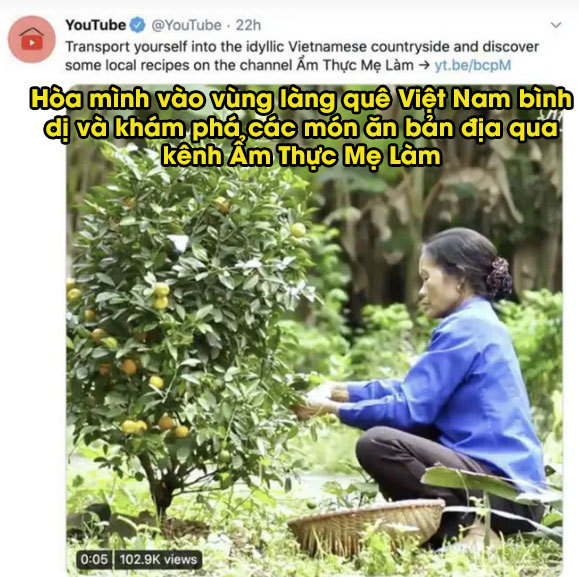 Fanpage YouTube chia sẻ clip gói bánh chưng của kênh Ẩm Thực Mẹ Làm