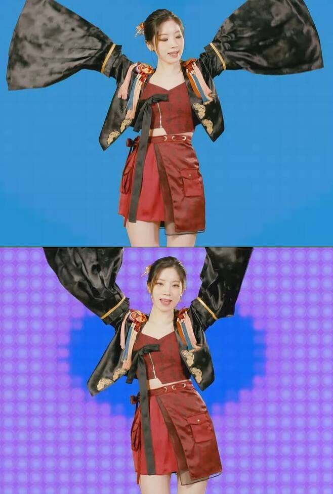  
Nữ idol vừa diện bộ hanbok này trong MV Switch to me. (Ảnh: Twitter)