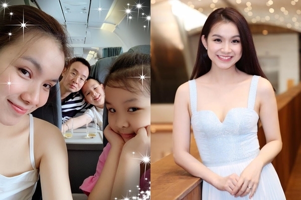 
Hoa hậu Thùy Lâm và gia đình nhỏ. (Ảnh: FBNV)