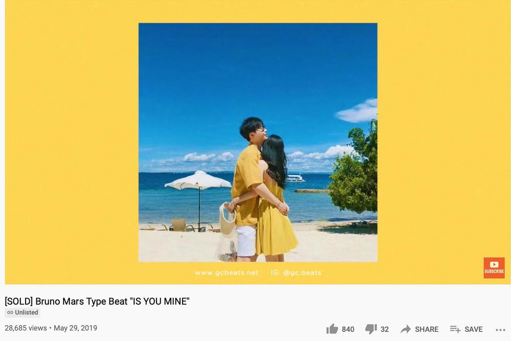 
Đoạn beat Is You Mine do GC đăng tải có giai điệu giống với MV Chúng ta của hiện tại. (Ảnh: Chụp màn hình)