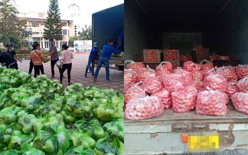 
Hơn 20 tấn nông sản ở Hải Dương đang được chuẩn bị vận chuyển ra Hà Nội để tiêu thụ. (Ảnh: FBNV)