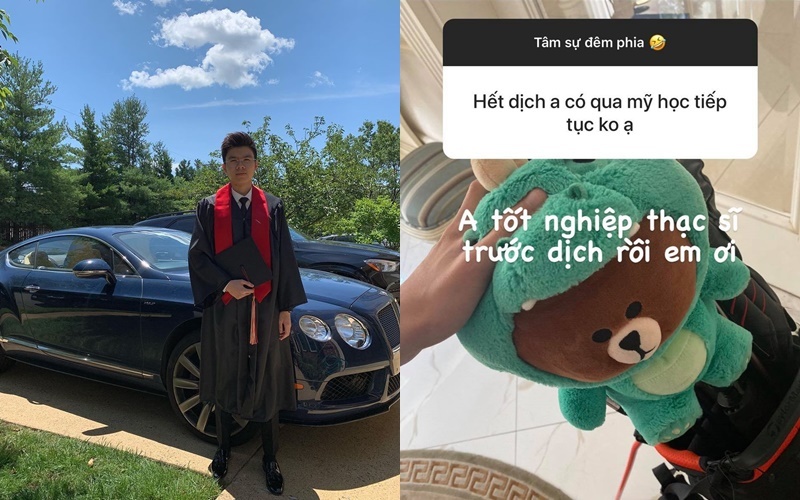 
Cậu út nhà họ Phan cũng bật mí đã tốt nghiệp thạc sĩ ở Mỹ. (Ảnh: Instagram NV)
