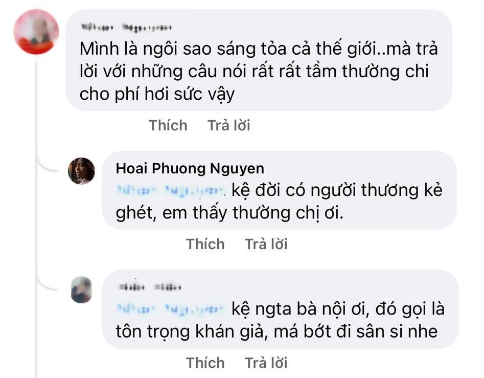  
Khán giả cũng thay lời bênh vực trước những ý kiến không tốt về Việt Hương. (Ảnh: Chụp màn mình)