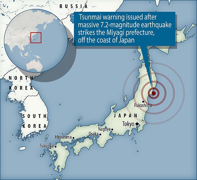  
Hình ảnh trận động đất ở Nhật Bản. (Ảnh: Daily Mail)