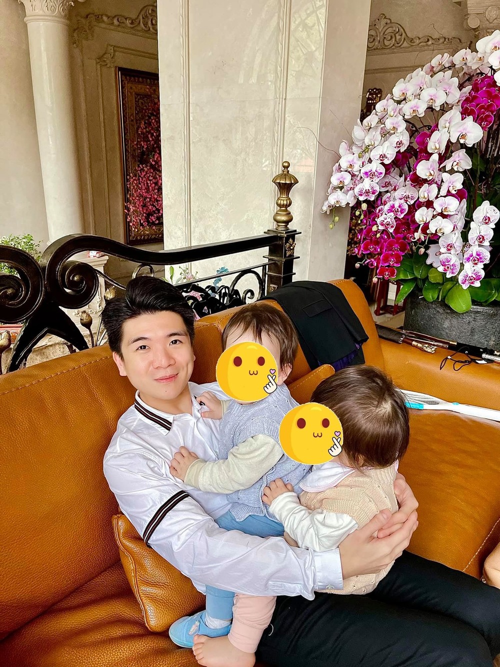  
Đỗ Quang Vinh hiện là bố đơn thân của cặp song sinh một bé trai và một bé gái. (Ảnh: FBNV)