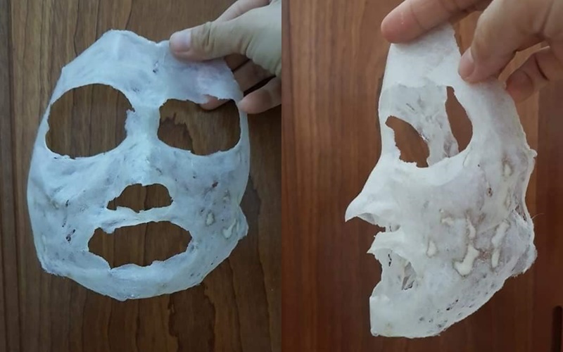  
Chiếc mặt nạ được tháo ra sau khi đắp xong. (Ảnh: FB: B.B)