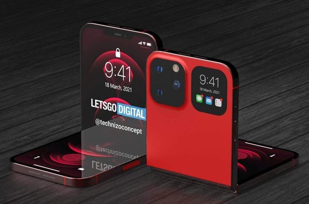  <br />
iPhone Flip với màu đỏ cực nóng bỏng. (Ảnh: Technizo Concept)