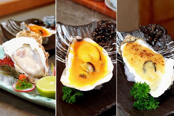  
3 món hàu với 3 phong cách chế biến khác nhau mang lại hương vị tươi mới thuần khiết trong Magaki Sashimi, nướng sốt béo thơm đậm đà dưới phiên bản Cheese Yaki (nướng phô mai) và Miso Yaki (nướng sốt Miso). 
