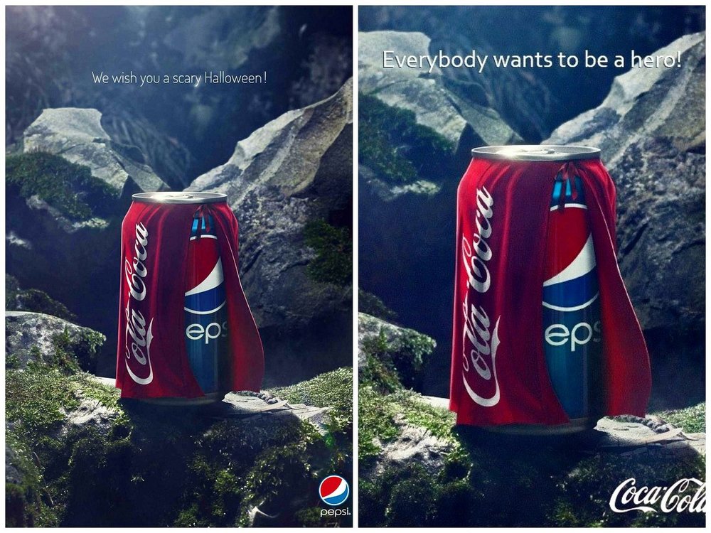  
Thêm một lần nữa Coca-Cola có pha phản đòn trước Pepsi. (Ảnh: PepsiCo, Coca-Cola)