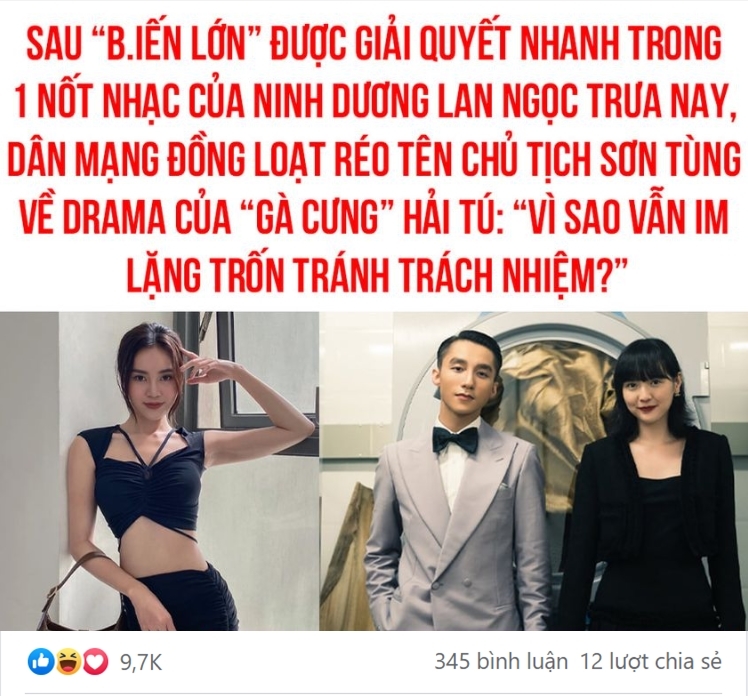  
Cộng đồng mạng gọi tên Sơn Tùng sau khi Lan Ngọc giải quyết xong "phốt"? (Ảnh chụp màn hình)