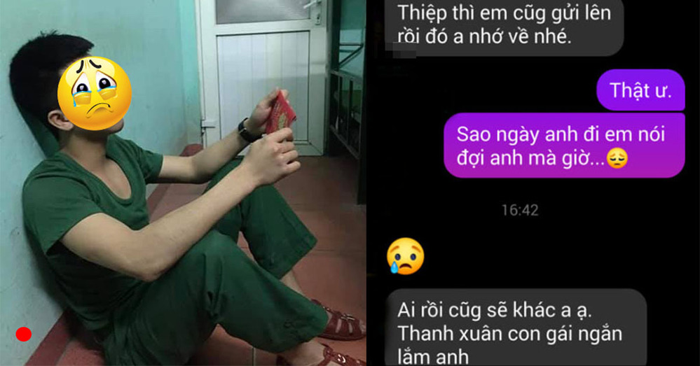Dù mới nhập ngũ 1/5 5 nhưng bạn nữ ở nhà đã cưới người khác. (Ảnh: H.)
Dù mới nhập ngũ 1/5 5 nhưng bạn nữ ở nhà đã cưới người khác. (Ảnh: H.)
