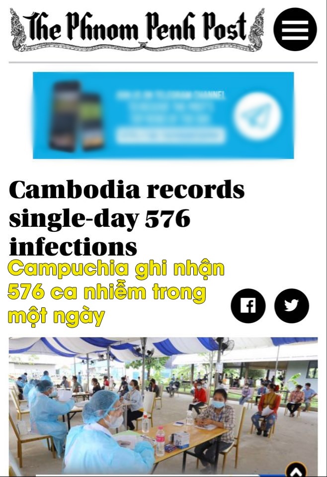  
Bài viết trên trang Phnom Penh Post. (Ảnh: Chụp màn hình)