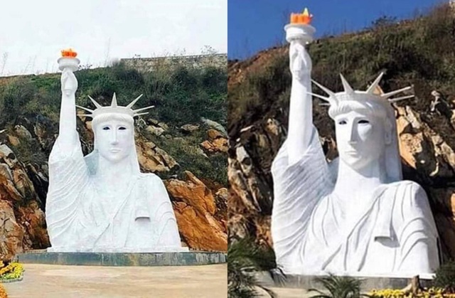 
Bức tượng Nữ thần tự do ở Sa Pa. (Ảnh: Thanh Niên)