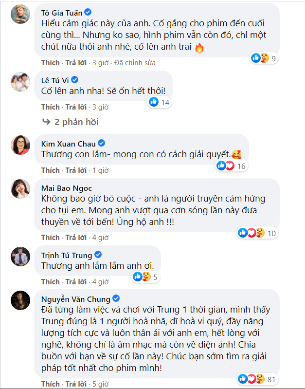  
Một số bình luận của sao Việt. (Ảnh: Chụp màn hình)