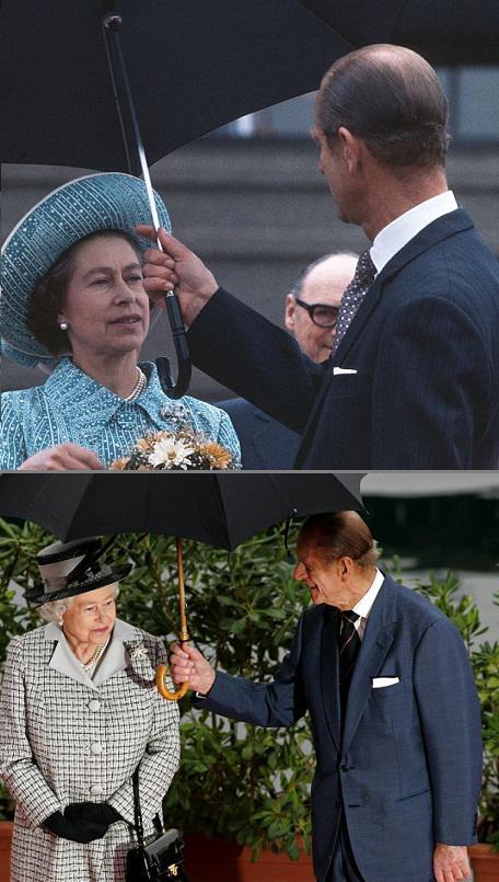  
Hoàng tế Philip luôn ân cần chăm sóc và là chỗ dựa vững chắc cho Nữ hoàng Anh. (Ảnh: Express.co.uk)