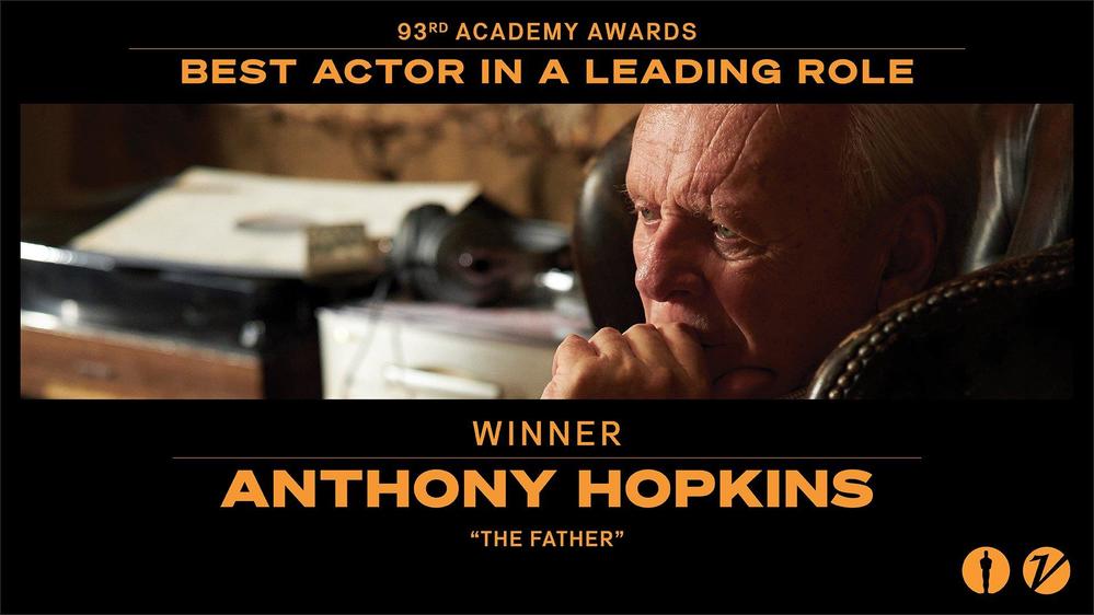  Giải thưởng Nam diễn viên chính xuất sắc thuộc về ngôi sao kỳ cựu Anthony Hopkins. (Ảnh: BTC Oscar)