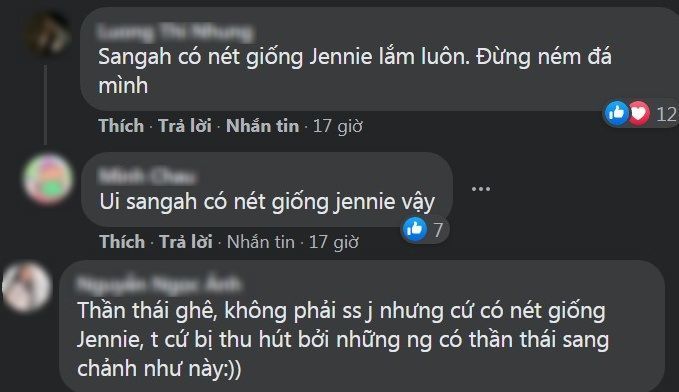  
Netizen khen ngợi Sangah có nét sang chảnh giống Jennie. (Ảnh: Chụp màn hình)
