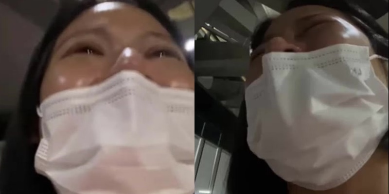  
Người mẹ khóc trên livestream vì con không được bệnh viện tiếp nhận điều trị. (Ảnh: Cắt từ clip)