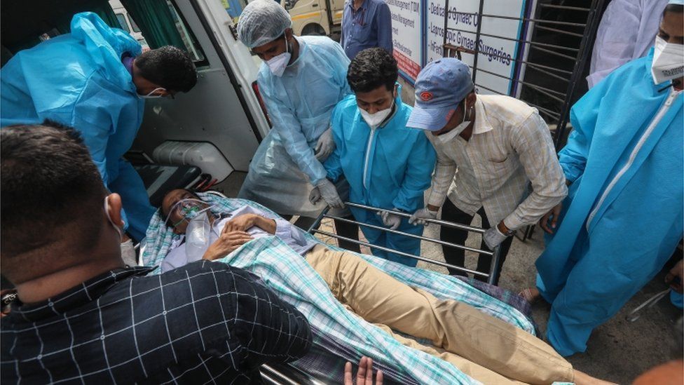  
Bệnh nhân nhiễm Covid-19 tại Ấn Độ. (Ảnh: BBC)