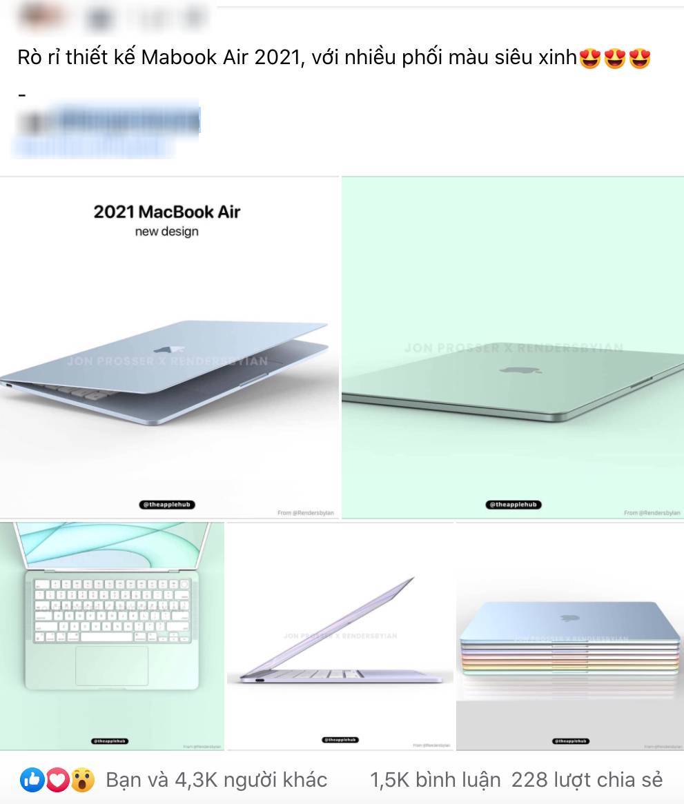 
Thông tin MacBook Air 2021 có thể sẽ có 7 màu sắc khiến nhiều người xôn xao (Ảnh chụp màn hình)