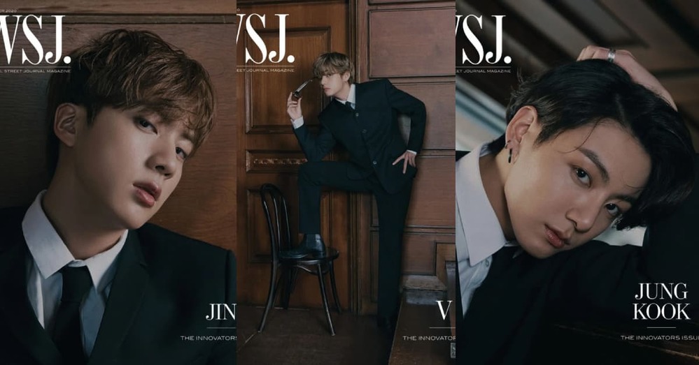  
Thay sang bộ vest lịch lãm, Jin, V và Jungkook vẫn là thành viên nổi bật nhất trên tạp chí WSJ. (Ảnh: T.H)