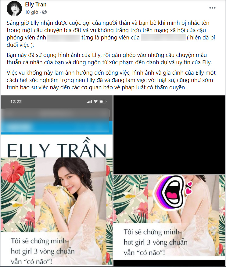  
Nguyên văn bài chia sẻ của Elly Trần. (Ảnh: Chụp màn hình)