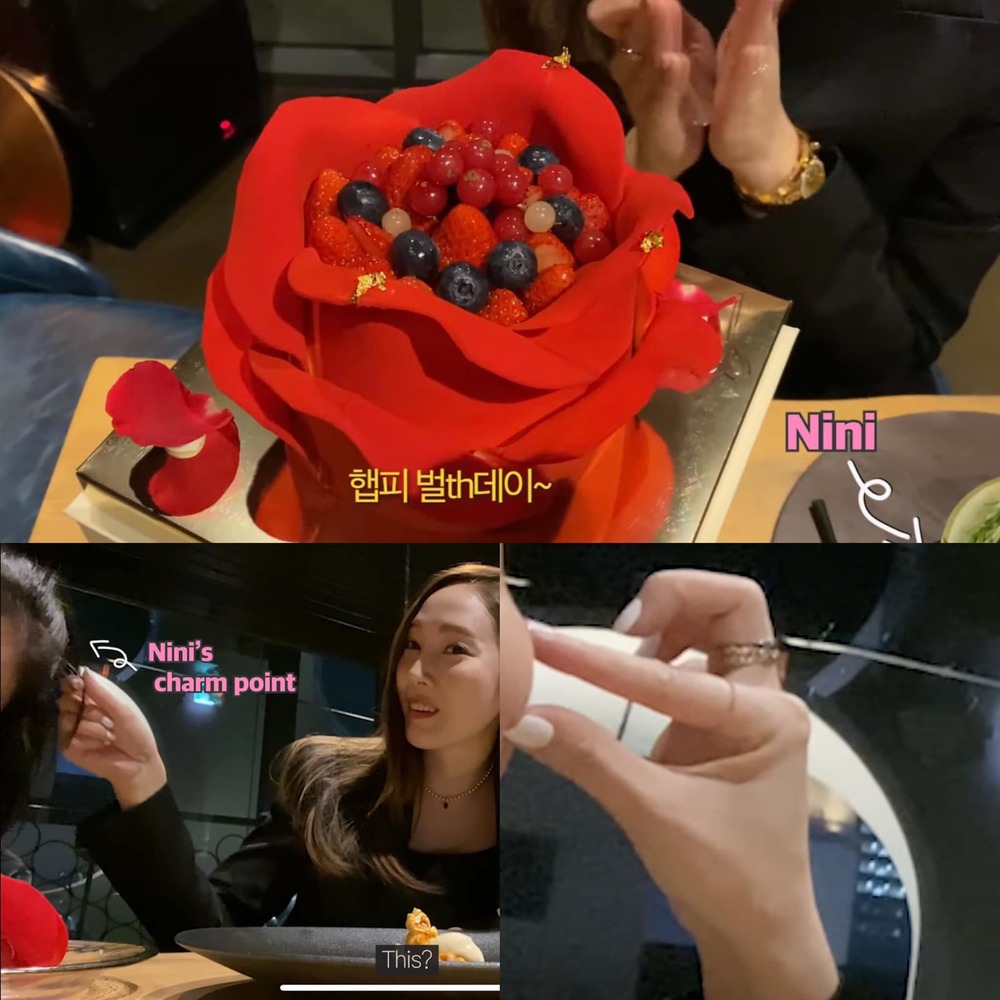  Bánh sinh nhật và vòng cổ là quà sinh nhật của Jennie dành tặng đàn chị. (Ảnh: Chụp màn hình)