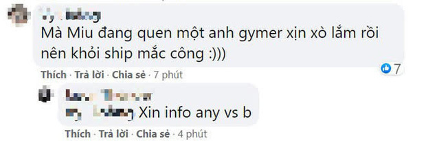 
Một người hâm mộ khẳng định Miu Lê đang hẹn hò với gymer, không cần phải ship với Karik. (Ảnh: Chụp màn hình)