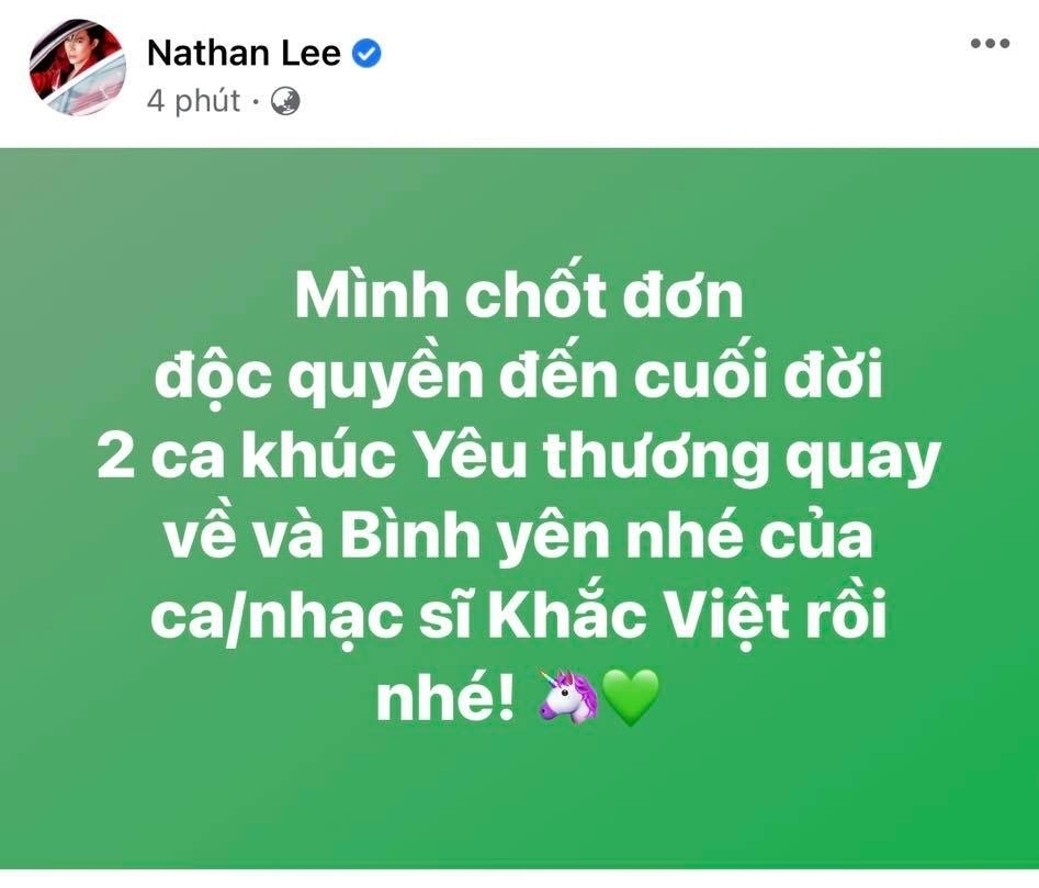  
Nathan Lee khẳng định đã "chốt đơn" hai hit lớn của Cao Thái Sơn. (Ảnh: Chụp màn hình) - Tin sao Viet - Tin tuc sao Viet - Scandal sao Viet - Tin tuc cua Sao - Tin cua Sao
