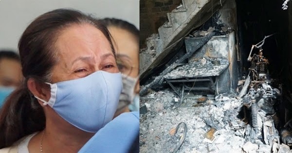  
Người mẹ đau đớn vì con qua đời trong vụ cháy. (Ảnh: 24h)