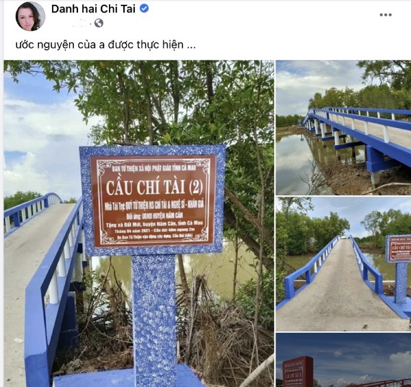  
Nghệ sĩ Phương Loan cho biết hoàn thành hai cây cầu mang tên Chí Tài. (Ảnh: Chụp màn hình) - Tin sao Viet - Tin tuc sao Viet - Scandal sao Viet - Tin tuc cua Sao - Tin cua Sao