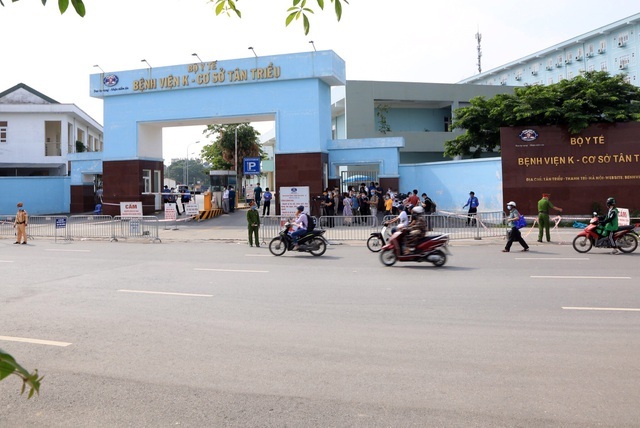  
Hiện Bệnh viện K cơ sở Tân Triều đã được tạm thời phong tỏa. (Ảnh: Thanh Niên)