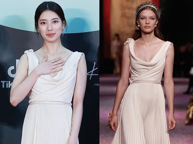  
Trước đó, Suzy cũng từng có vinh dự diện Haute Couture tại thảm đỏ Hàn Quốc. (Ảnh: Pinterest)